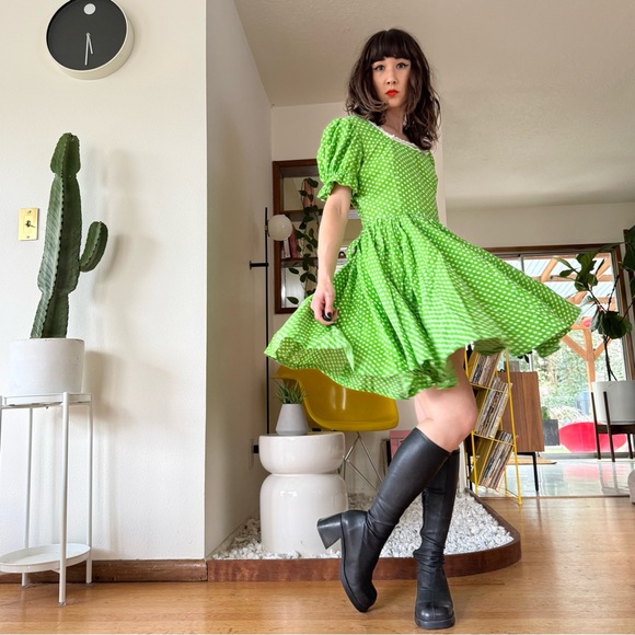 Vintage Polka Dot Baby Doll Dress - Picture 4 of 7